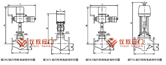 KHTS電動(dòng)單座調(diào)節(jié)閥外形尺寸