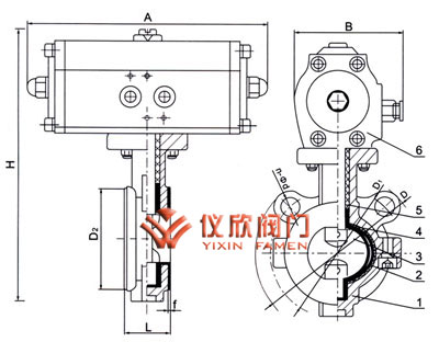 氣動(dòng)對(duì)夾式襯氟蝶閥