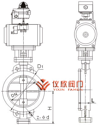 D671H氣動(dòng)對(duì)夾式蝶閥