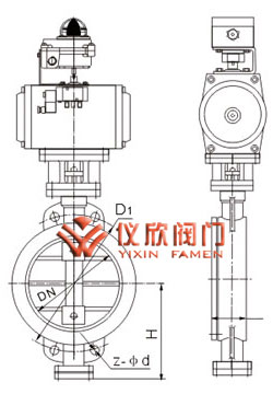 氣動硬密封對夾蝶閥