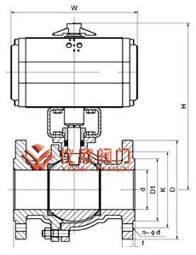 氣動切斷球閥結(jié)構(gòu)尺寸圖