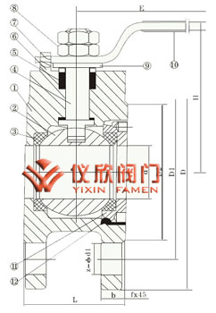 對(duì)夾球閥,結(jié)構(gòu)圖